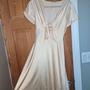 Satin cream colored dress
